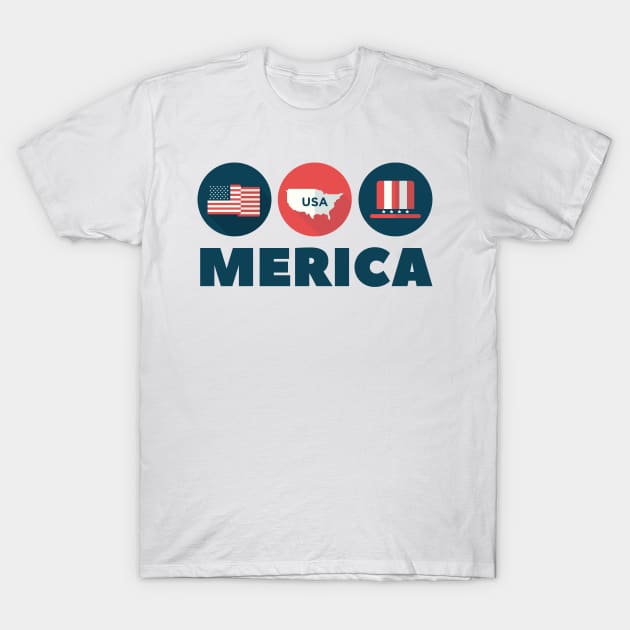 MERICA chemise vintage du 4 juillet, t-shirt du 4 juillet, 4 juillet usa, 4 juillet drapeau, 4 juillet vacances, 4 juillet garçons T-Shirt by Be Awesome one